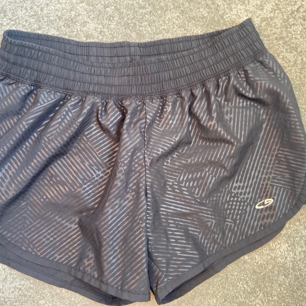 Champion Women's DuoDry Black Patterned Running Shorts Size Small